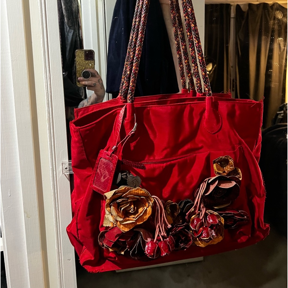 Dan W large purse with leather accents